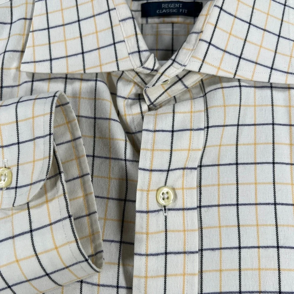 Polo Ralph Lauren Shirt Mens 2XL XXL Ivory Check Long Sleeve Regent Classic Fit